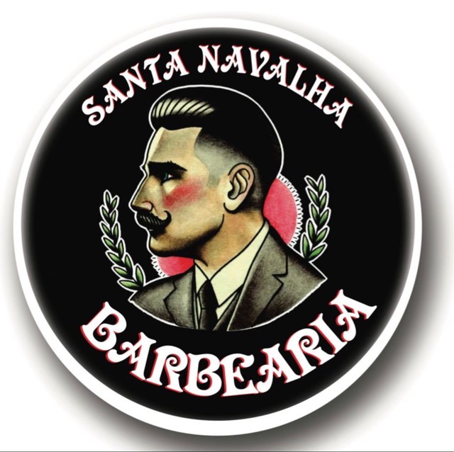 Logo Barbearia Navalha Santa